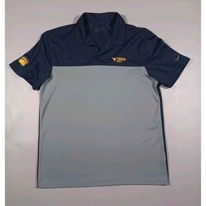 West Virginia Tech Shirt Mens M Blue‎ Gray Polo Nike Golf Dri Fit